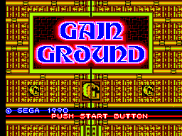 Gain Ground (Europe) Title Screen